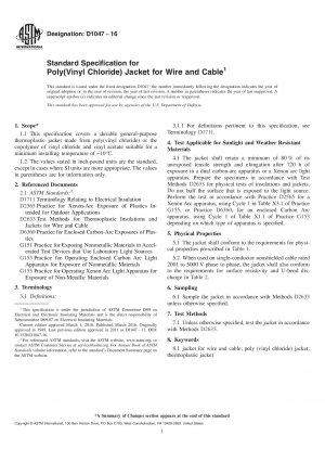Standardspezifikation für Poly(vinylchlorid)-Mantel für Drähte und Kabel