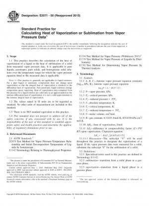 Standardverfahren zur Berechnung der Verdampfungs- oder Sublimationswärme aus Dampfdruckdaten