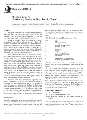 Standardhandbuch für die Durchführung von Toxizitätstests für Landpflanzen