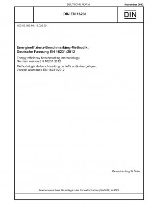 Benchmarking-Methodik für Energieeffizienz; Deutsche Fassung EN 16231:2012