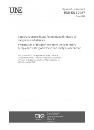 Bauprodukte: Beurteilung der Freisetzung gefährlicher Stoffe - Herstellung von Testportionen aus der Laborprobe zur Prüfung der Freisetzung und Analyse des Inhalts