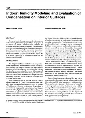 Modellierung der Innenraumfeuchtigkeit und Bewertung der Kondensation auf Innenflächen
