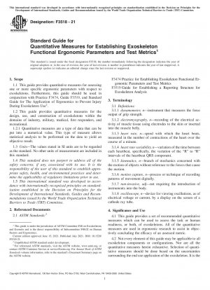 Standardhandbuch für quantitative Messungen zur Festlegung funktionaler ergonomischer Parameter und Testmetriken des Exoskeletts