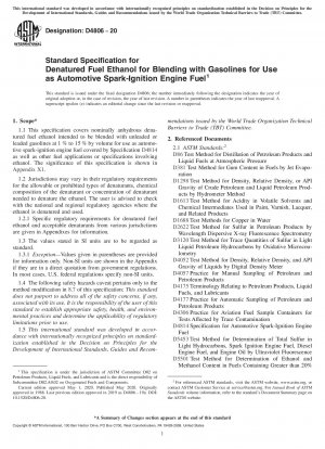 Standardspezifikation für denaturiertes Kraftstoff-Ethanol zum Mischen mit Benzin zur Verwendung als Kraftstoff für Ottomotoren in Kraftfahrzeugen