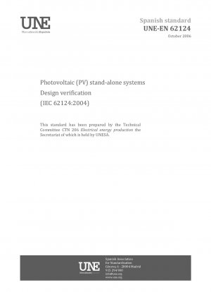 Photovoltaik (PV)-Einzelsysteme – Designüberprüfung (IEC 62124:2004)