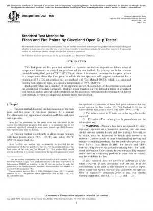 Standardtestmethode für Flamm- und Feuerpunkte durch Cleveland Open Cup Tester