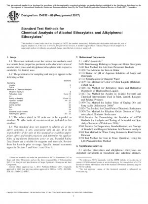Standardtestmethoden für die chemische Analyse von Alkoholethoxylaten und Alkylphenolethoxylaten