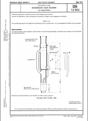 Laborglaswaren; Soxhlet-Extraktoren mit Standard-Schliffverbindungen