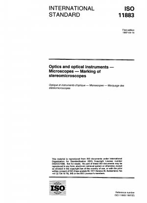 Optik und optische Instrumente - Mikroskope - Markierung von Stereomikroskopen
