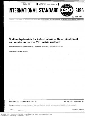 Natriumhydroxid für industrielle Zwecke; Bestimmung des Carbonatgehalts; Titrimetrische Methode
