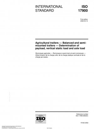 Landwirtschaftliche Anhänger - Ausgeglichene und aufgesattelte Anhänger - Bestimmung der Nutzlast, der Stützlast und der Achslast