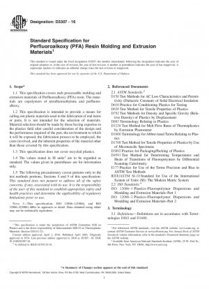 Standardspezifikation für Perfluoralkoxy (PFA)-Harzform- und Extrusionsmaterialien