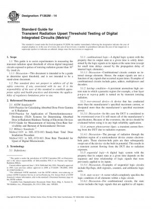 Standardhandbuch für die Prüfung der Schwellenwerte für Störungen durch transiente Strahlung bei digitalen integrierten Schaltkreisen „metrisch“.