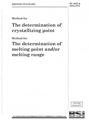 Methode zur Bestimmung des Kristallisationspunkts. Methode zur Bestimmung des Schmelzpunkts und/oder des Schmelzbereichs