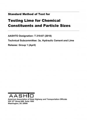 Standardtestmethode zum Testen von Kalk auf chemische Bestandteile und Partikelgrößen