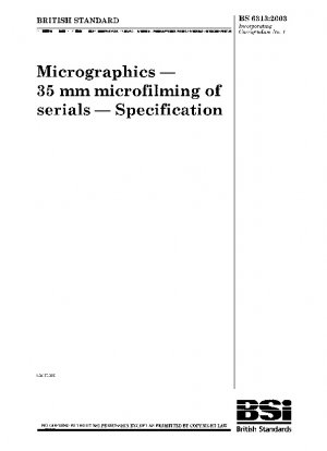 Mikrographik – 35-mm-Mikroverfilmung von Serien – Spezifikation
