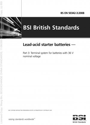 Blei-Säure-Starterbatterien – Teil 3: Anschlusssystem für Batterien mit 36 V Nennspannung