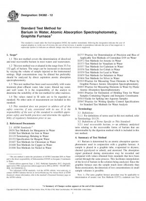 Standardtestmethode für Barium in Wasser, Atomabsorptionsspektrophotometrie, Graphitofen