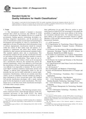 Standardhandbuch für Qualitätsindikatoren für Gesundheitsklassifizierungen