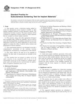 Standardpraxis für subkutane Screening-Tests für Implantatmaterialien
