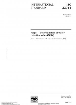 Zellstoffe - Bestimmung des Wasserretentionswertes (WRV)