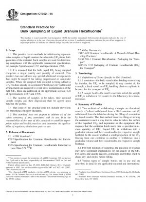 Standardpraxis für die Massenprobenahme von flüssigem Uranhexafluorid