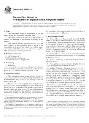 Standardtestmethode für die Säurezahl von Styrol-Maleinsäureanhydrid-Harzen