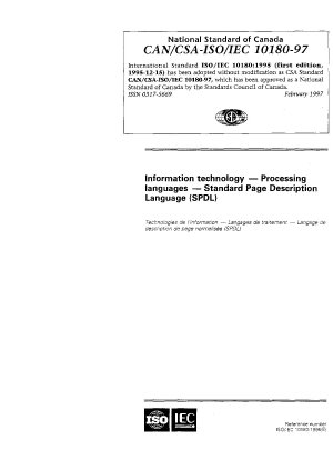 Informationstechnologie – Verarbeitungssprachen – Standard Page Description Language (SPDL) (Technische Berichtigung 1: Dezember 2002)