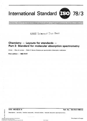 Chemie; Layouts für Standards; Teil 3: Standard für molekulare Absorptionsspektrometrie