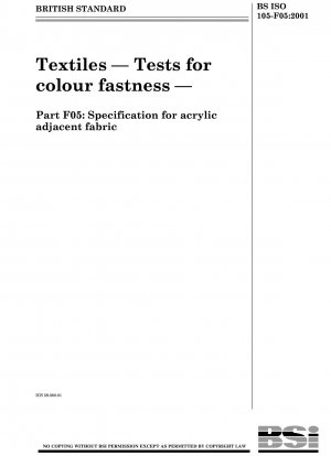 Textilien. Prüfungen auf Farbechtheit – Spezifikation für Acryl-Anschlußgewebe