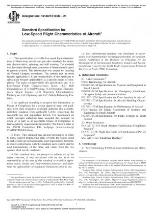 Standardspezifikation für Flugeigenschaften von Flugzeugen bei niedriger Geschwindigkeit