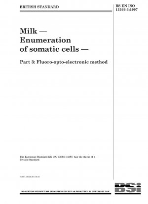 Milch – Zählung somatischer Zellen – Teil 3: Fluoro-opto-elektronische Methode
