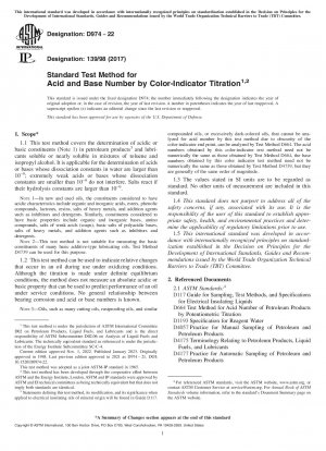 Standardtestmethode für Säure- und Basenzahl durch Farbindikatortitration