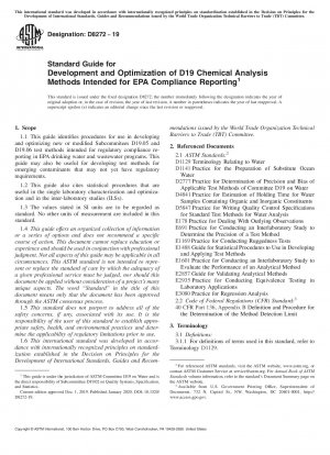 Standardhandbuch für die Entwicklung und Optimierung chemischer D19-Analysemethoden für die EPA-Konformitätsberichterstattung