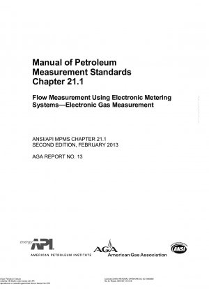 Handbuch der Erdölmessnormen Kapitel 21.1 – Durchflussmessung mit elektronischen Messsystemen – Elektronische Gasmessung (Zweite Ausgabe)