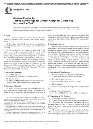Standardpraxis zum Testen von Meerschweinchen auf Kontaktallergene: Meerschweinchen-Maximierungstest