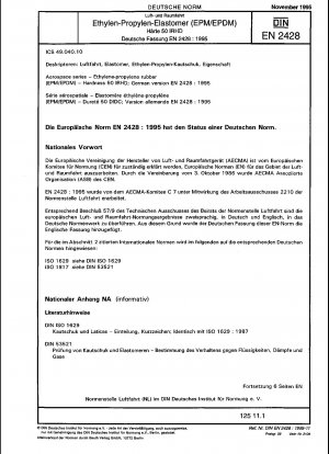 Luft- und Raumfahrt - Ethylen-Propylen-Kautschuk (EPM/EPDM) - Härte 50 IRHD; Deutsche Fassung EN 2428:1995
