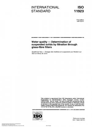 Wasserqualität – Bestimmung von Schwebstoffen durch Filtration über Glasfaserfilter