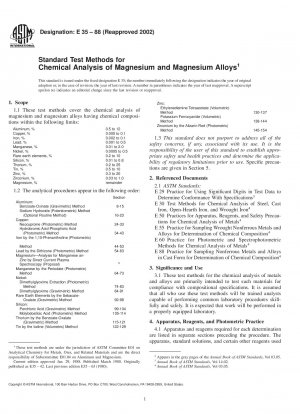 Standardtestmethoden für die chemische Analyse von Magnesium und Magnesiumlegierungen
