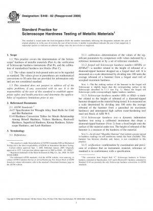 Standardpraxis für die Skleroskop-Härteprüfung metallischer Materialien