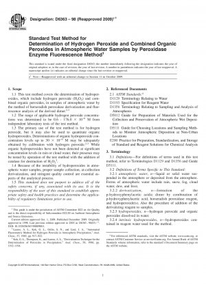 Standardtestmethode zur Bestimmung von Wasserstoffperoxid und kombinierten organischen Peroxiden in atmosphärischen Wasserproben durch die Peroxidase-Enzym-Fluoreszenzmethode
