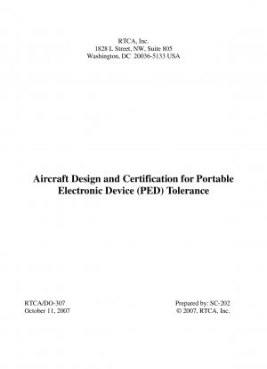 Flugzeugdesign und Zertifizierung für die Toleranz tragbarer elektronischer Geräte (PED).