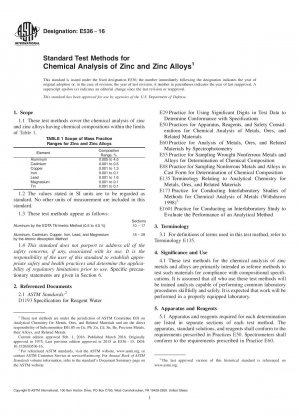 Standardtestmethoden für die chemische Analyse von Zink und Zinklegierungen