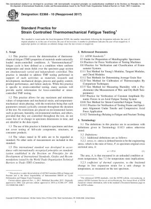 Standardpraxis für dehnungskontrollierte thermomechanische Ermüdungstests