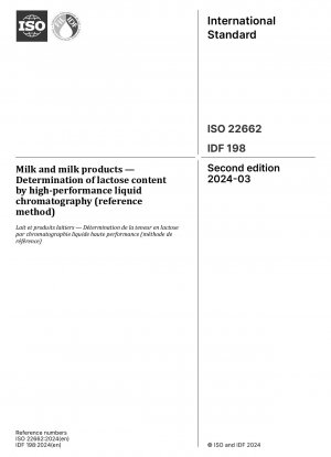 Milch und Milchprodukte – Bestimmung des Laktosegehalts mittels Hochleistungsflüssigkeitschromatographie (Referenzmethode)
