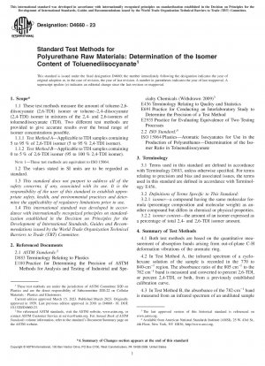 Standardtestmethoden für Polyurethan-Rohstoffe: Bestimmung des Isomerengehalts von Toluylendiisocyanat