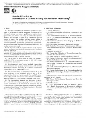 Standardpraxis für Dosimetrie in einer Gammaanlage zur Strahlungsverarbeitung
