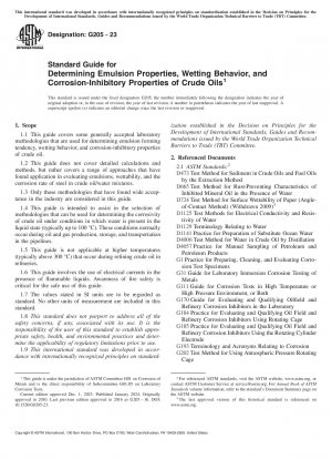 Standardhandbuch zur Bestimmung der Emulsionseigenschaften, des Benetzungsverhaltens und der korrosionshemmenden Eigenschaften von Rohölen