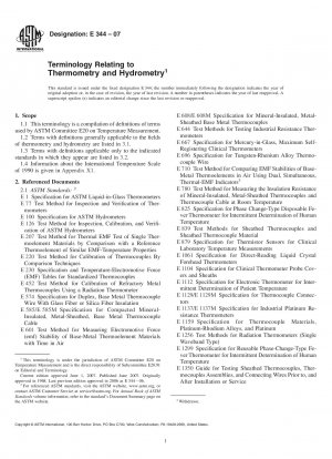 Terminologie in Bezug auf Thermometrie und Hydrometrie