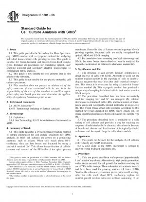Standardhandbuch für die Zellkulturanalyse mit SIMS